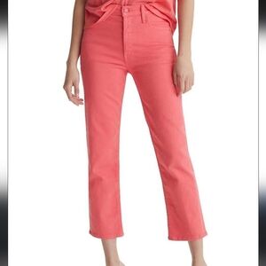 MOTHER Looker Crop Brink Pink Coral Crop Pants